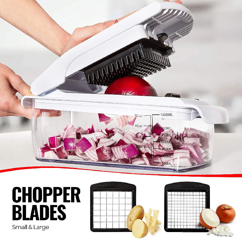Fullstar Vegetable Chopper slicing onions