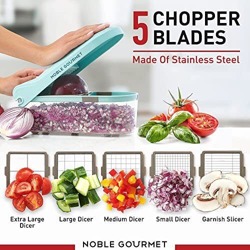 Noble Gourmet Vegetable Chopper 5 chopper blades